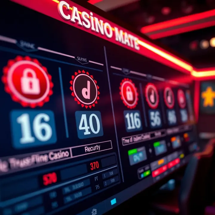 Secure online casino platform interface with visible security badges and encryption symbols