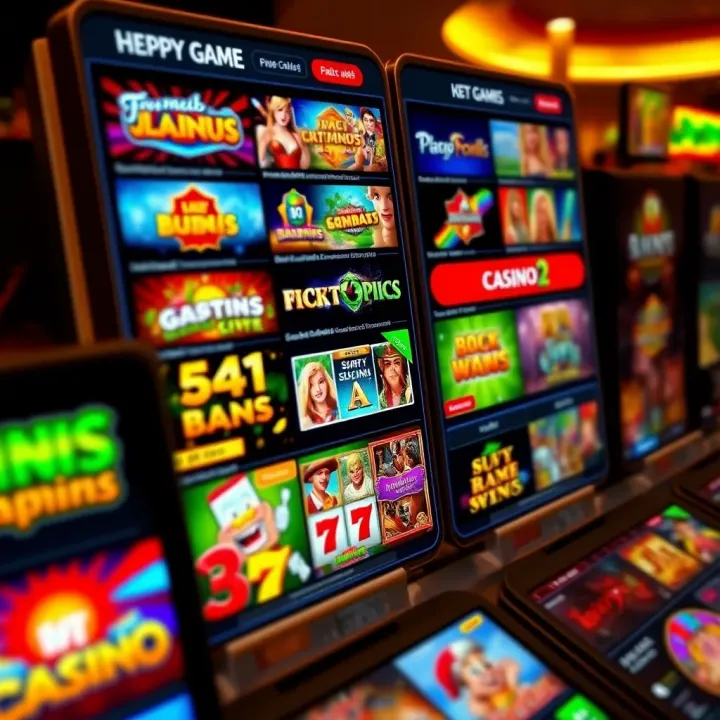 Colorful digital casino interface showcasing variety of gaming options