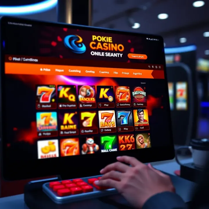 Secure online casino interface showing pokies game selection and bonus offers
