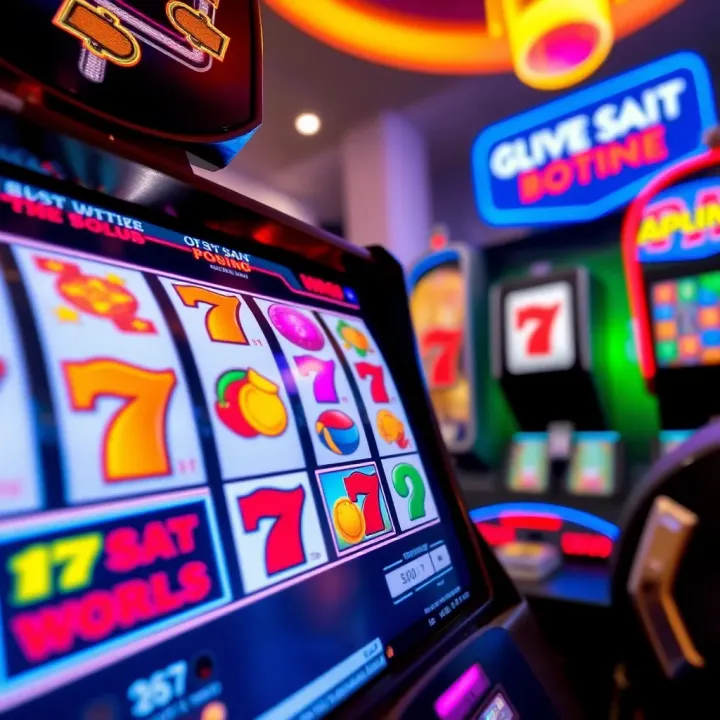 Colorful online pokies interface with reels spinning and various symbols