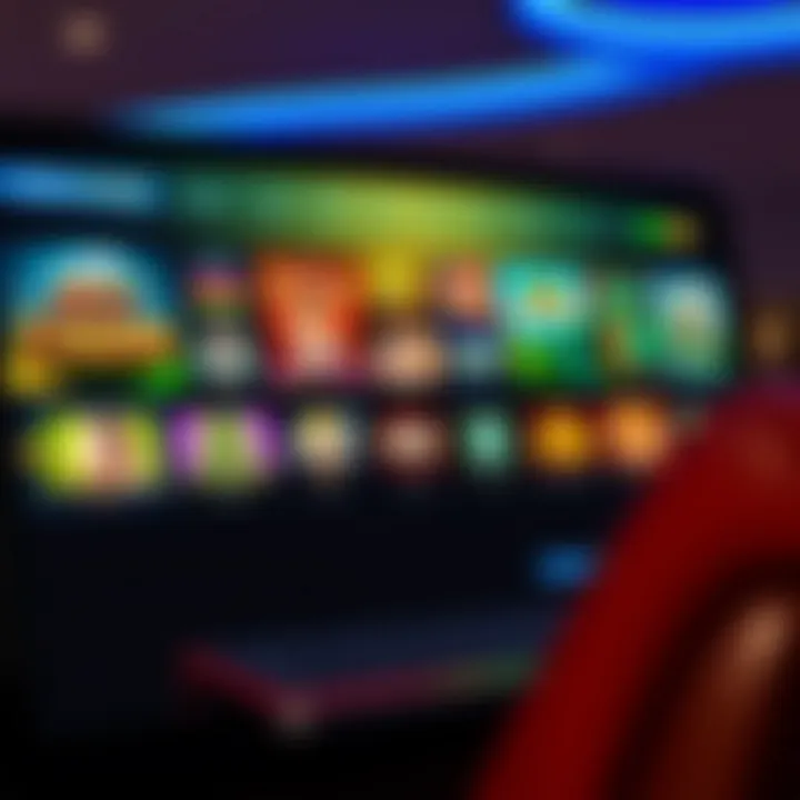 Colorful online casino interface displaying various game options and payment methods