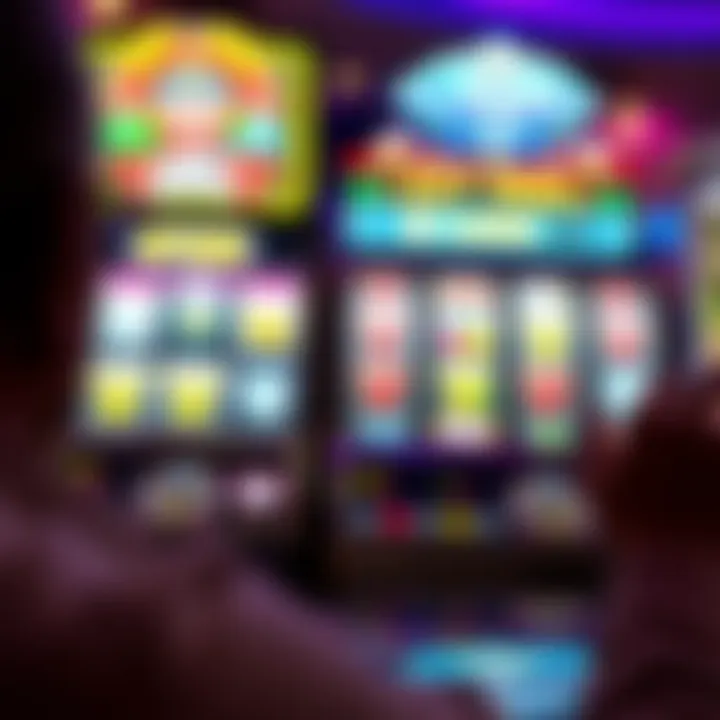 Colorful online pokies reels with various symbols on digital screen