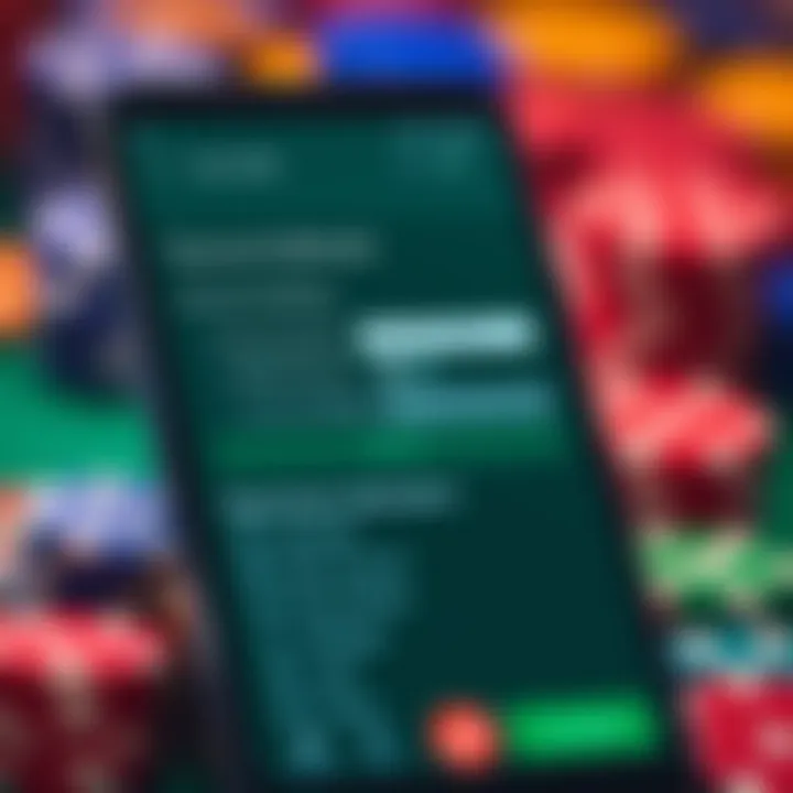 Visual guide showing secure payment options and account settings within the Casino-Mate Android app
