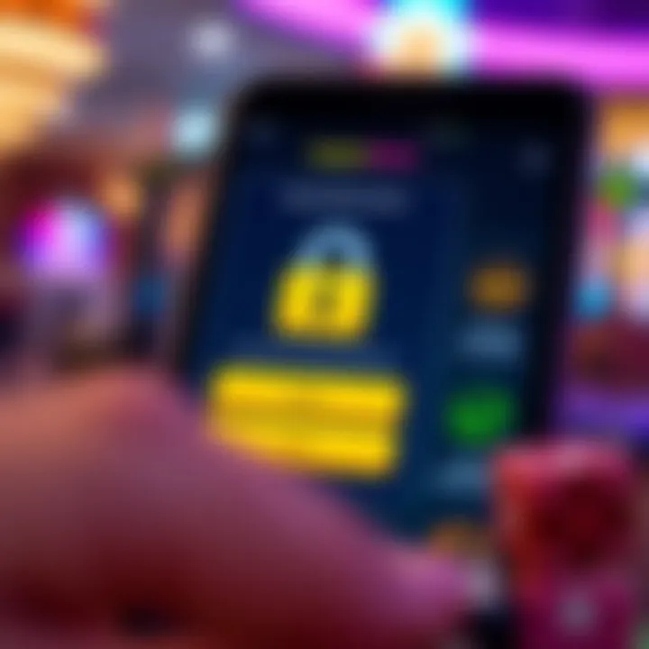 Security and Responsible Gaming Features on Casino Mate Android Visual representation of secure login and responsible gaming tools within Casino Mate's Android application