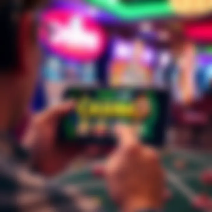Mobile device displaying Casino Mate online casino interface