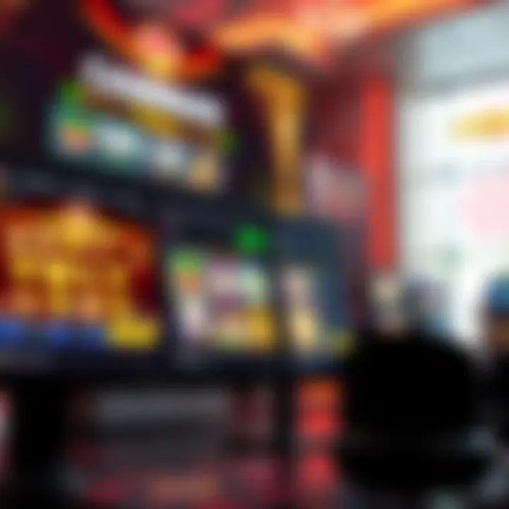 Colorful online casino interface showcasing a variety of slot games and table options