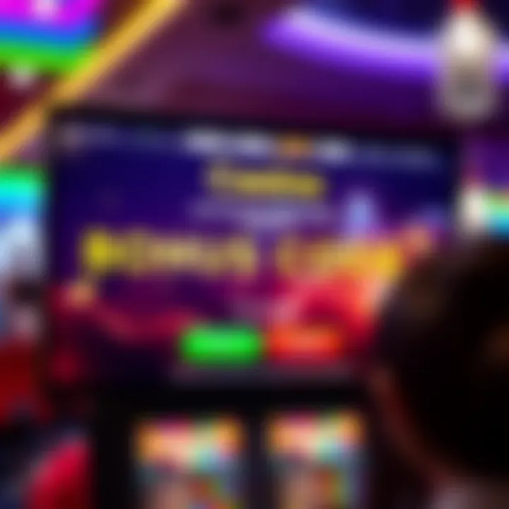 Digital Casino Interface Highlighting Bonus Code Activation Illustration of a vibrant digital casino interface showcasing bonus code activation