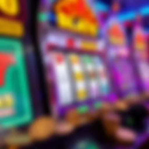 Colorful slot machine displaying a winning combination with coins