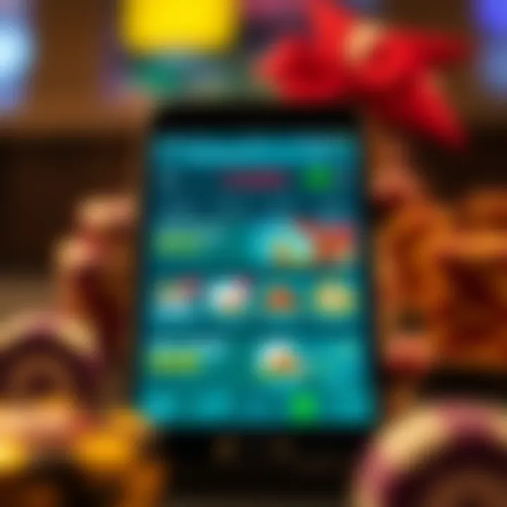 Mobile device displaying a casino website with bonus offers and payment options