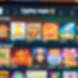 Online casino dashboard showing a variety of slot and table games available for Australian players