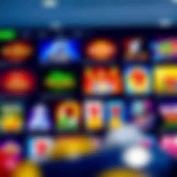 Casino-Mate.com Game Selection and Features A vibrant online casino interface showcasing a variety of slot games and table games available for Australian players