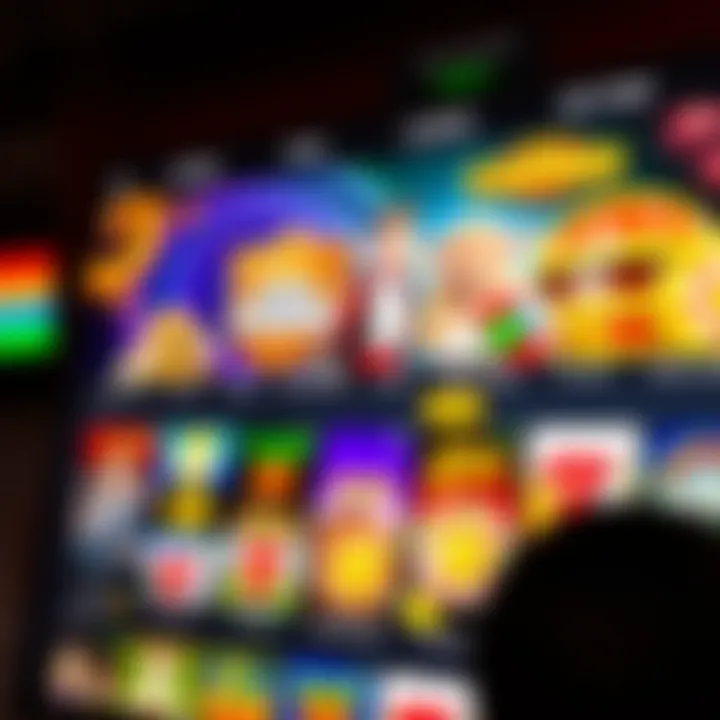 Selection of digital casino games displayed on a vibrant interface
