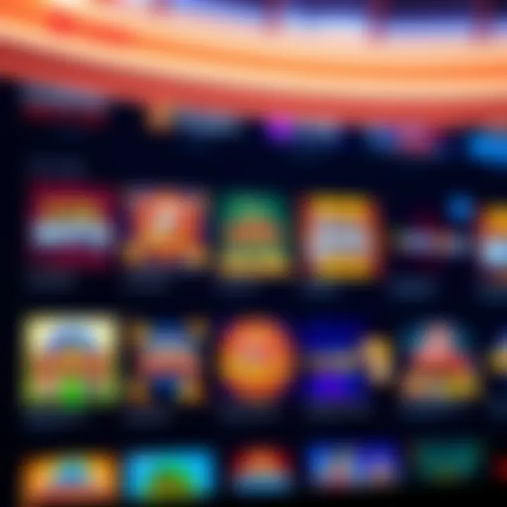 User interface displaying various casino games available for instant play on a digital platform