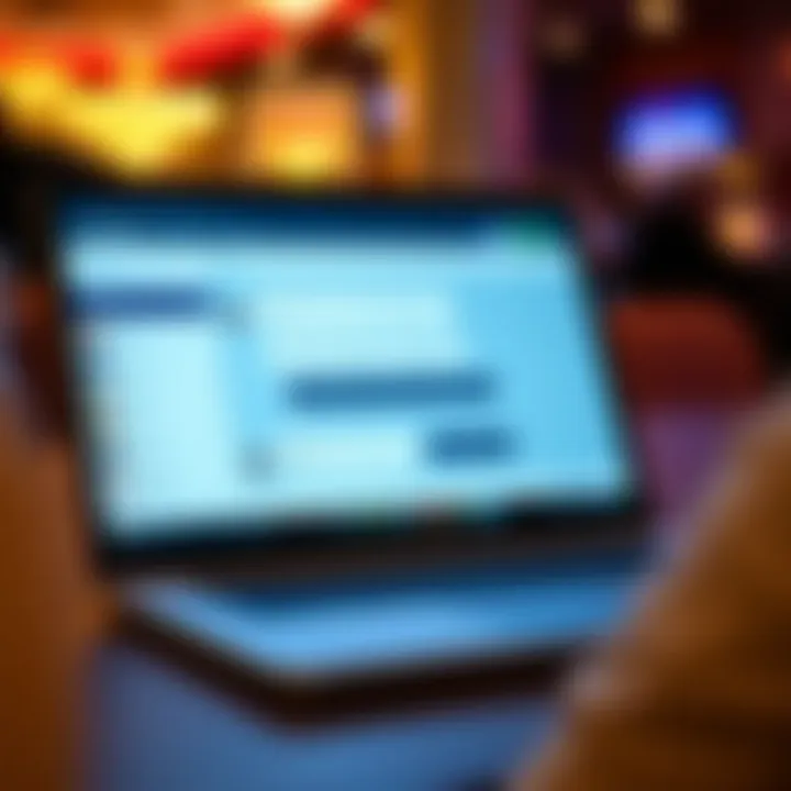 Laptop screen displaying live chat interface for casino support