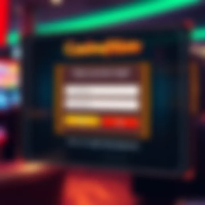 Secure login interface of Casino Mate displaying username and password fields