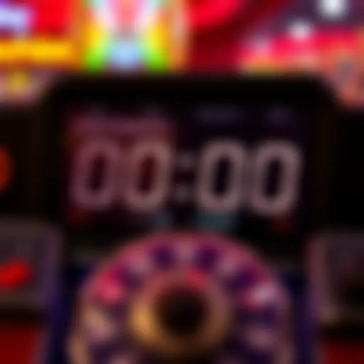 Digital clock displaying maintenance countdown on casino website