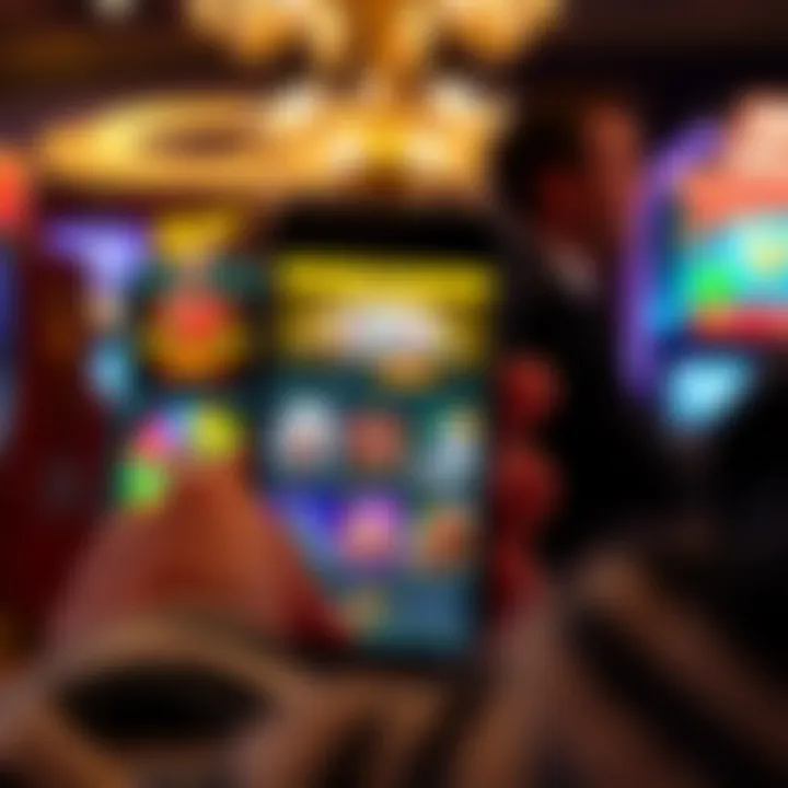 User interacting with Casino Mate mobile casino interface showing game selection and bonus details