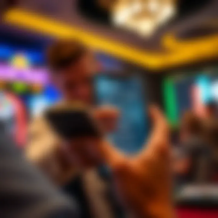 Player engaging with Casino Mate Nab Time options on smartphone for enhanced gaming experience