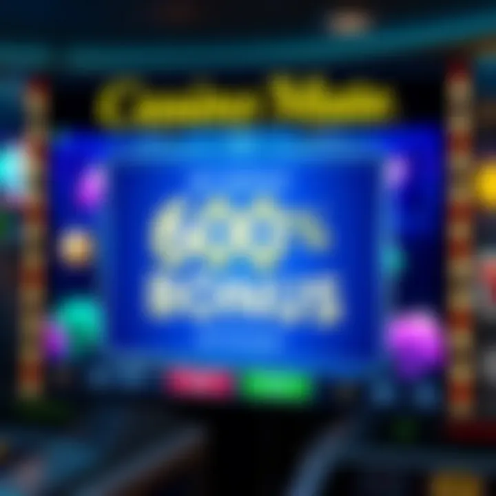 Illustration of a digital casino interface highlighting a no deposit bonus offer