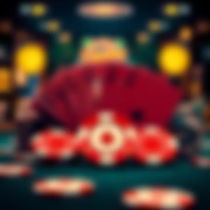 Digital representation of casino chips, cards, and bonus tokens symbolizing no deposit promotions