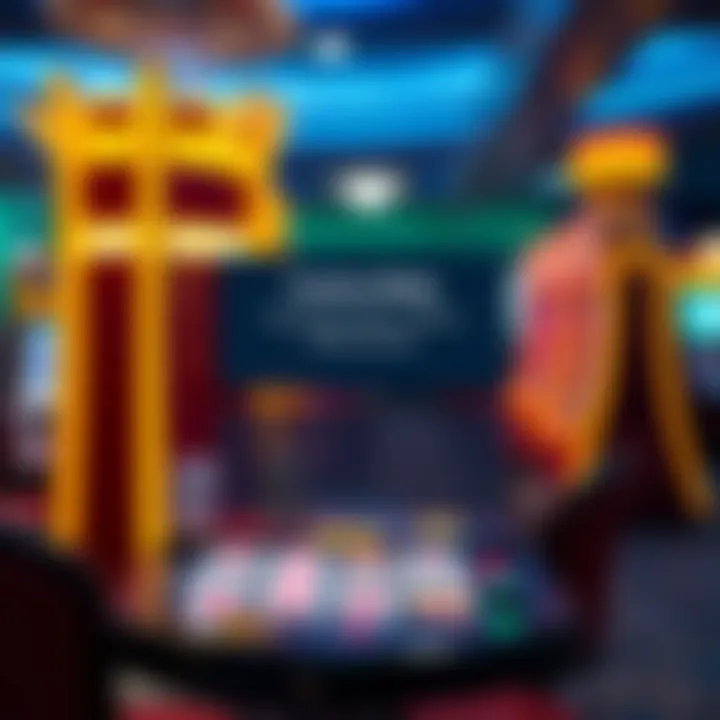 Digital representation of a casino platform displaying temporary offline status