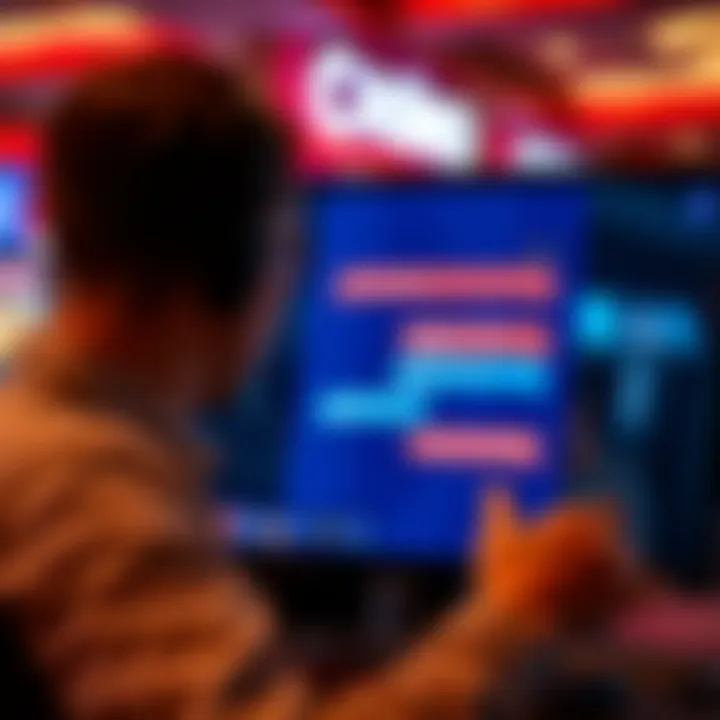 User interacting with an online chat interface on a casino platform for support