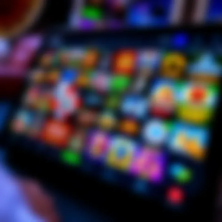 Collection of various online casino games on a digital device screen