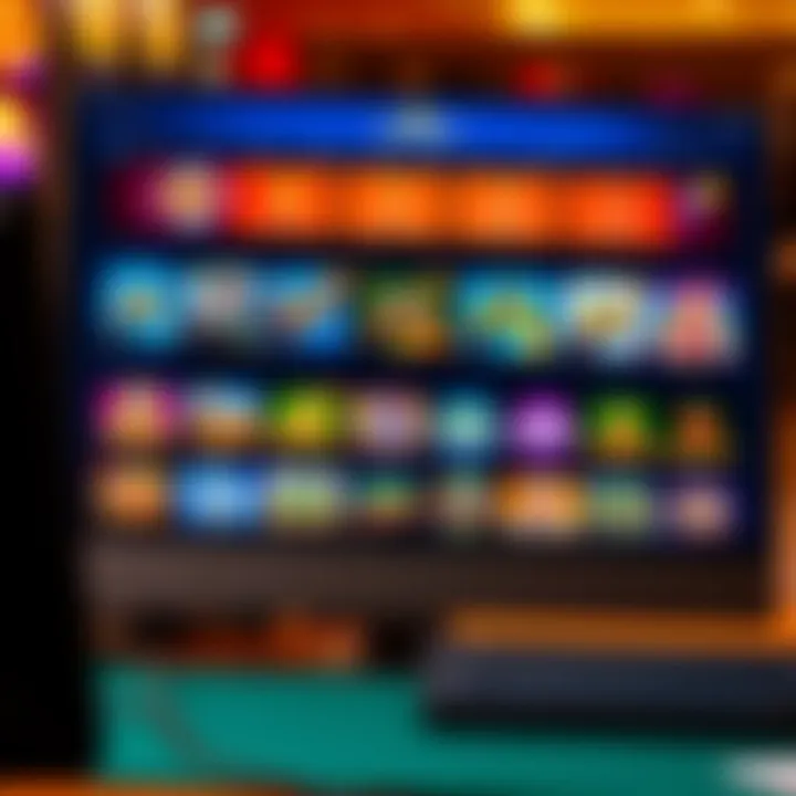 Colorful online casino interface showcasing a variety of slot games and live dealer options on a desktop screen
