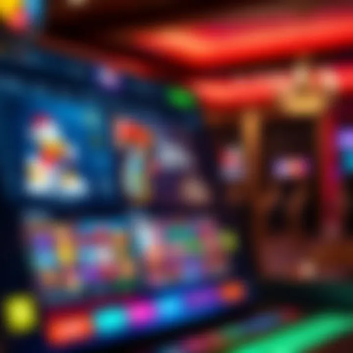 Online casino platform interface showcasing slot games and betting options