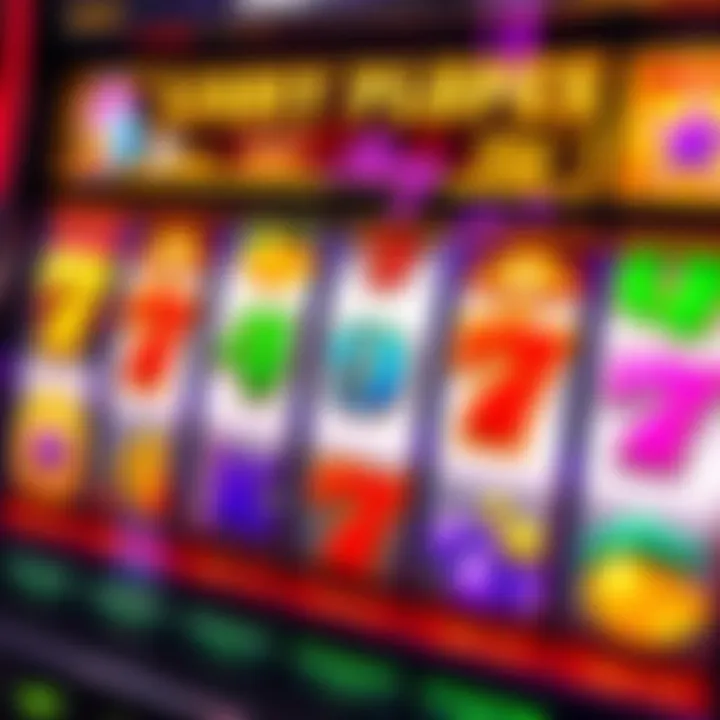 Colorful online pokies symbols on a digital slot machine interface
