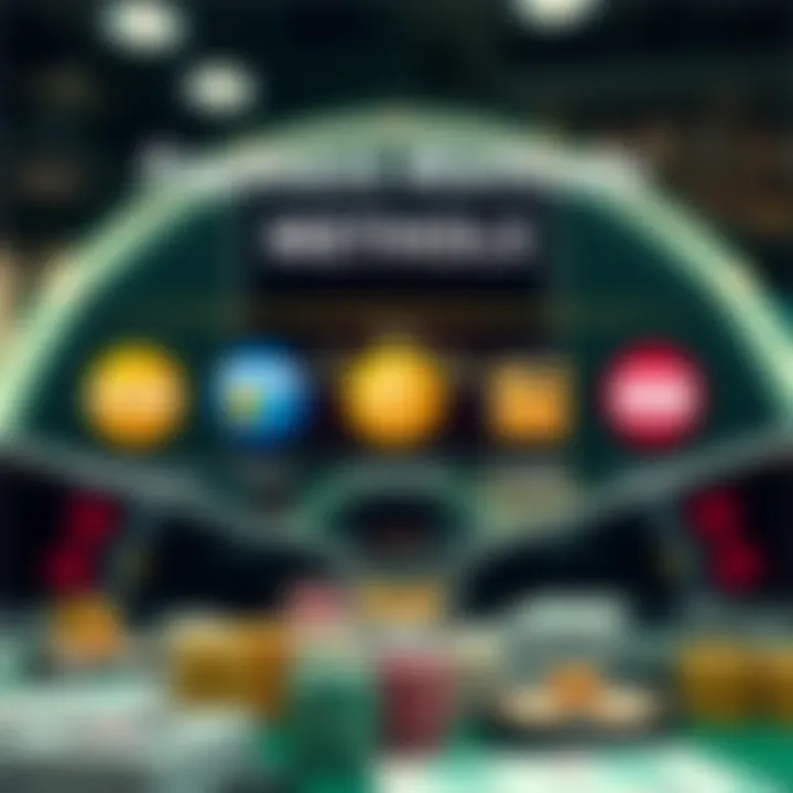 Graphic showing various payment method icons like credit cards and e-wallets for casino withdrawals