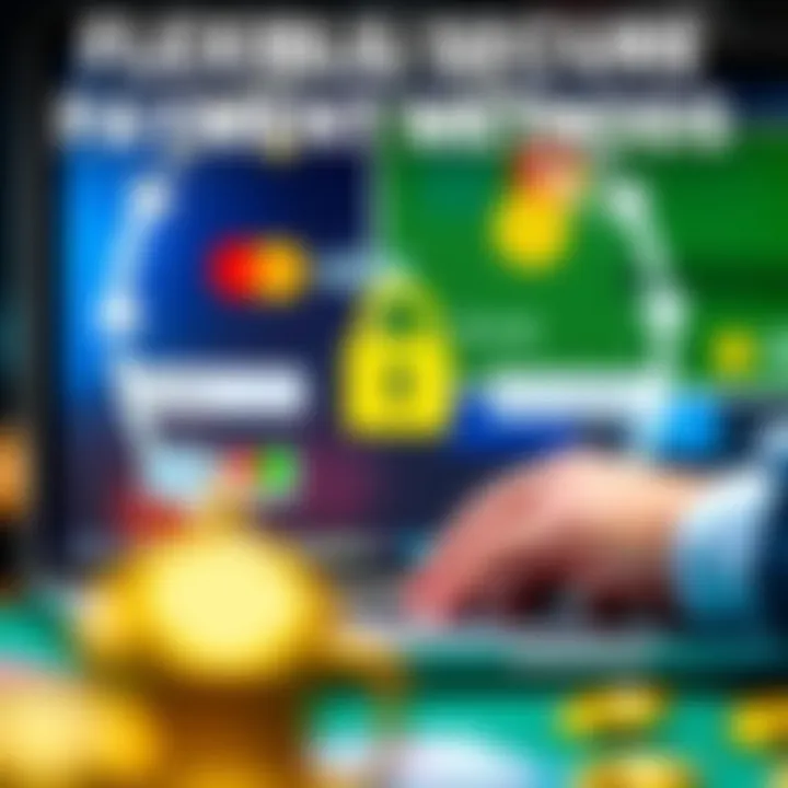 Illustration of a secure online transaction symbolizing multiple payment options available at Casino Mate