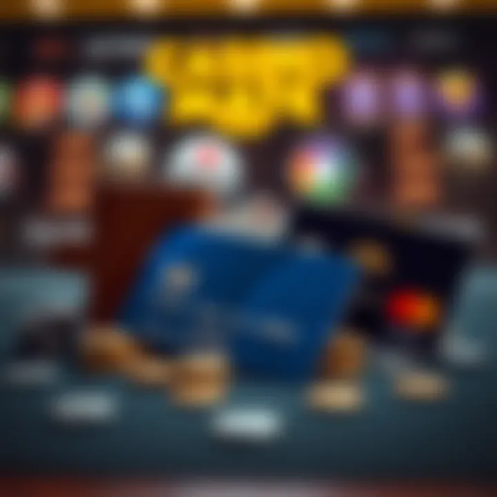 Digital wallet and credit card icons representing diverse payment methods for online casino transactions