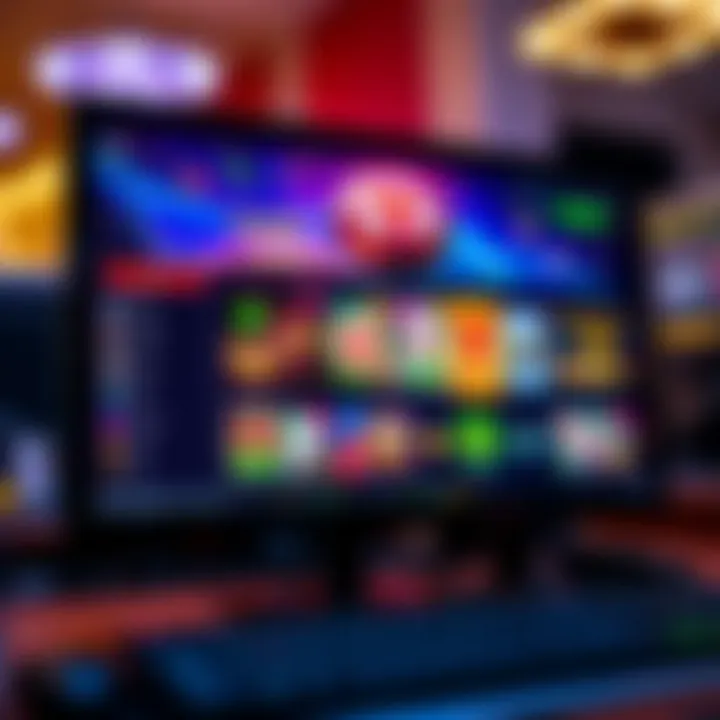 PC screen displaying the Casino Mate application interface with colorful gaming icons