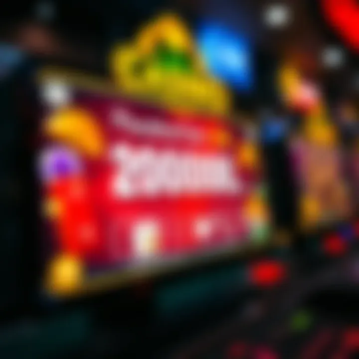 Illustration of promotional codes displayed on a digital screen with gaming elements