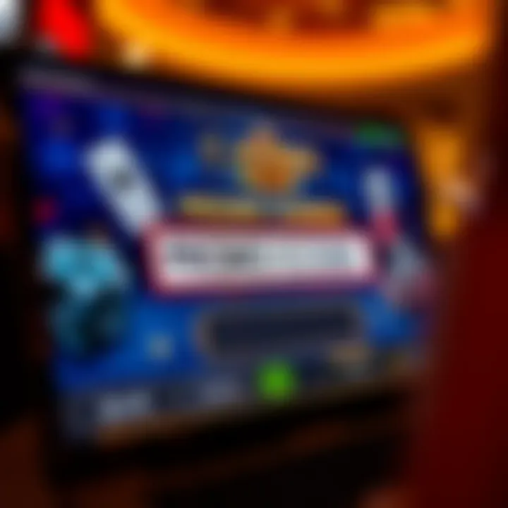 Illustration showing a digital casino interface with highlighted promo code entry field