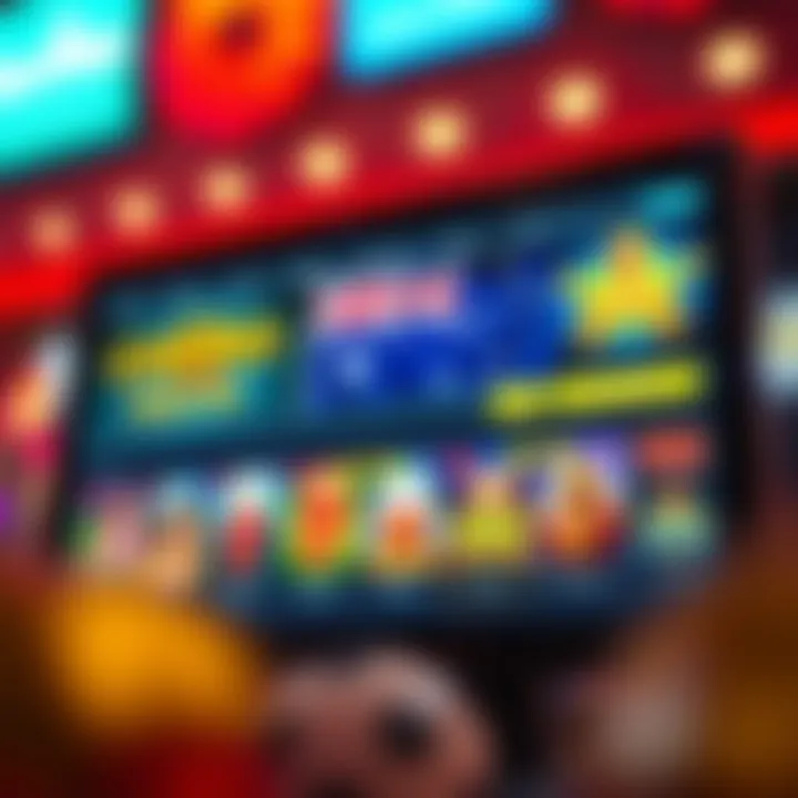 Digital interface displaying Casino Mate online gambling platform with colorful game icons and Australian flag