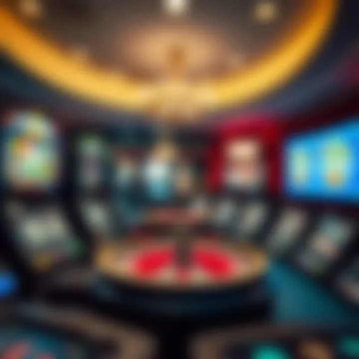 Variety of casino games including slots and table games on a digital platform