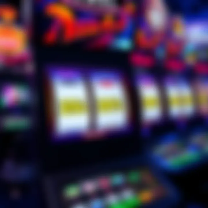 Illustration showing a digital slot machine with RTP percentages displayed on the screen