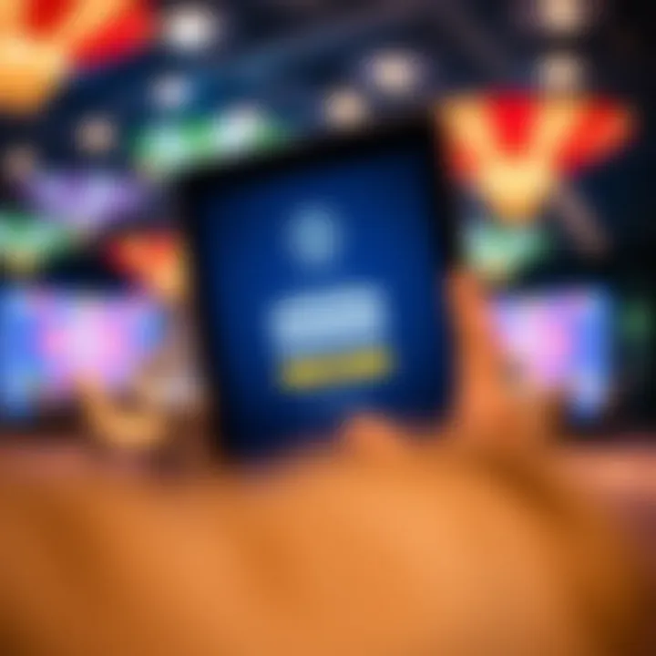 Tablet showing secure login screen for Casino Mate mobile platform