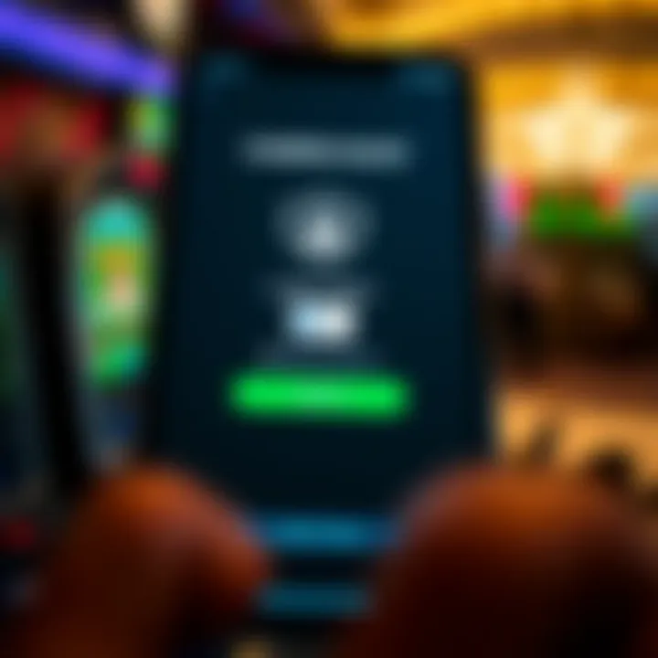 Secure mobile login screen of Casino Mate app emphasizing user authentication and data protection