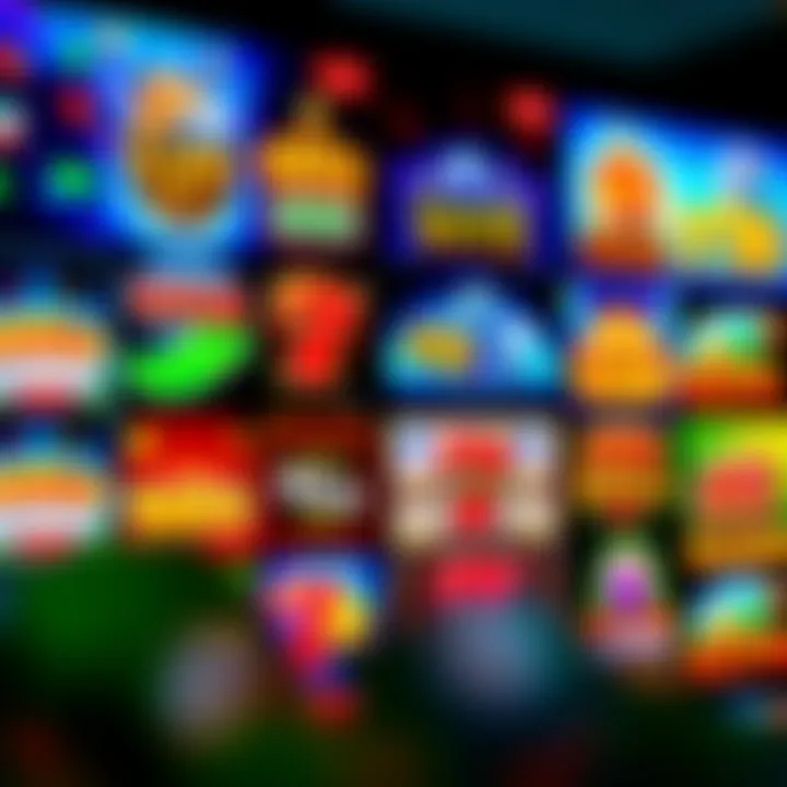 Variety of Slot Games at Casino Mate Collection of Casino Mate slot games displayed on a digital screen with vibrant themes