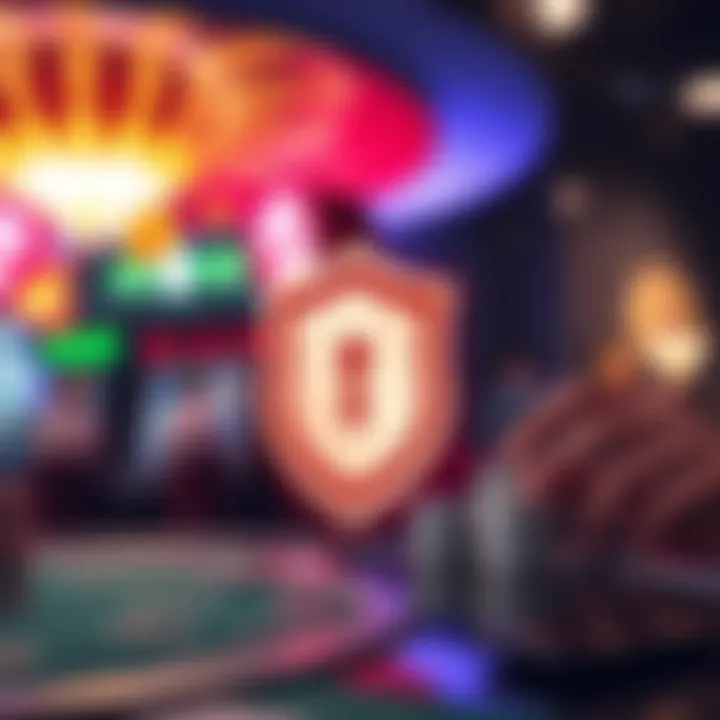 Security shield icon representing safety measures during online casino transactions