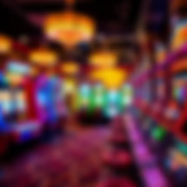 Colorful casino slot machines with vibrant lights and engaging game screens