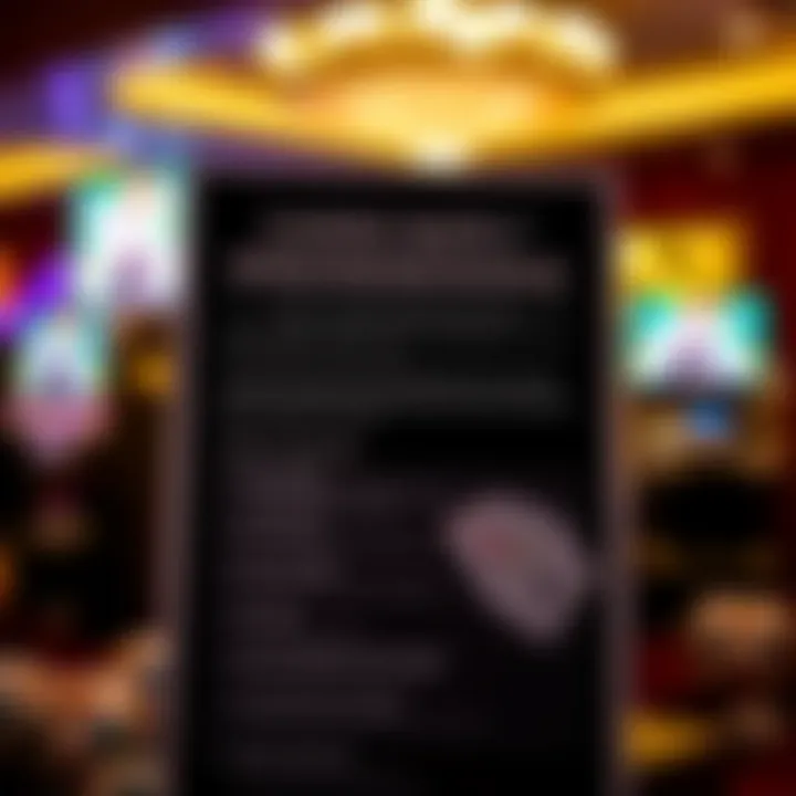 Graphic featuring bonus terms and conditions with a checklist and casino-themed icons