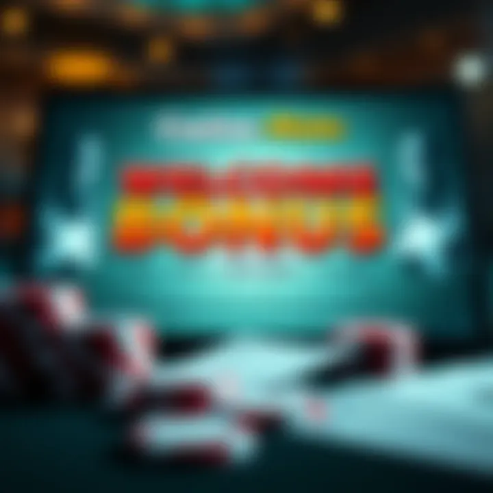 Casino-Mate welcome bonus details displayed on a digital screen with poker chips and cards