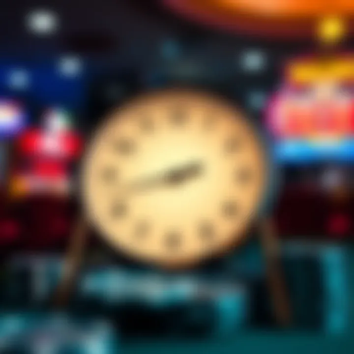 Illustration of a clock with arrows depicting withdrawal wait times in an online casino context