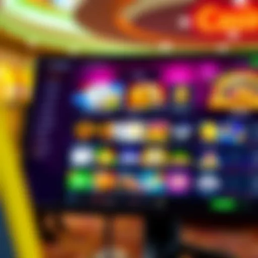 Colorful online casino interface showing various gaming options and live statistics