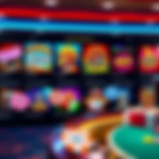 Various casino games including slots and table games on a digital platform