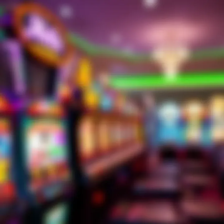 Colorful online casino game selection showcasing slot machines and card games on a digital interface